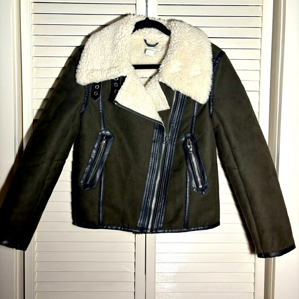 H&M Sherpa Moto-Biker Jacket